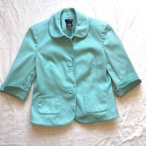 East 5th aqua textured weave blazer size 8